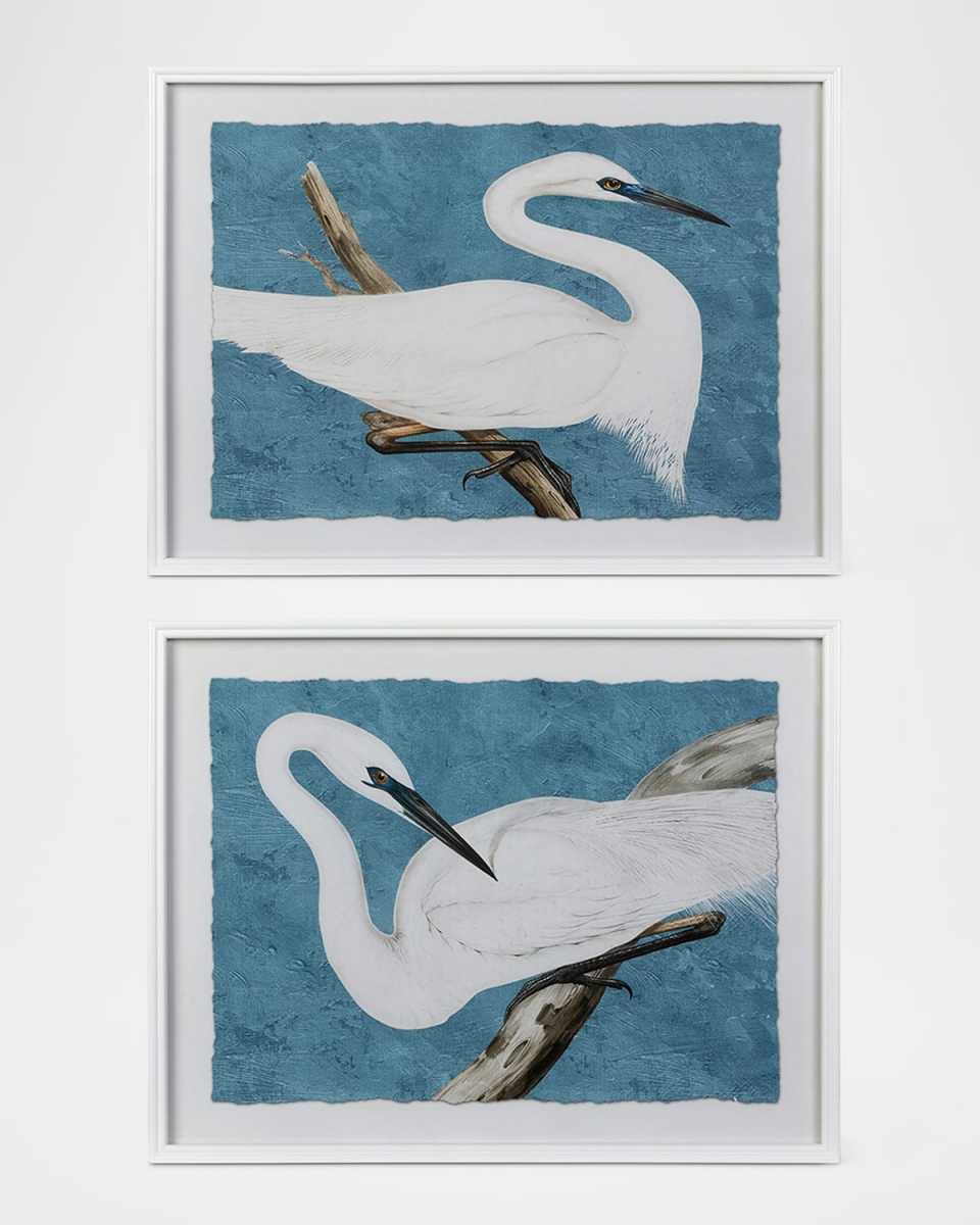 "Serene Swan" Framed Wall Art, Set of 2